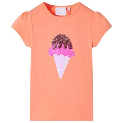 Детска тениска, неоново оранжева, 116