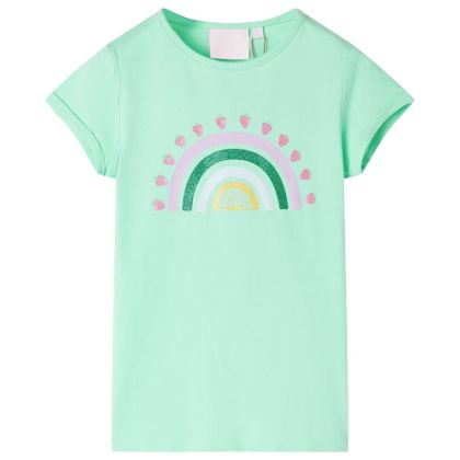 Детска тениска, яркозелена, 128