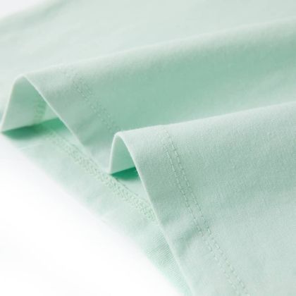 Детска тениска с ръкави капаче, светла мента, 140