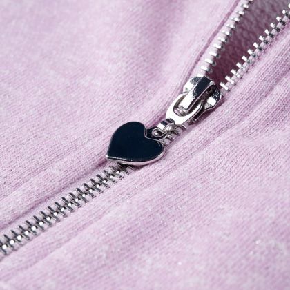 Детски суитшърт с качулка и цип, лила микс, 92