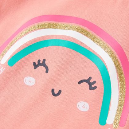 Детска тениска, светъл корал, 128