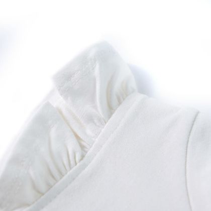 Детска тениска с къдрави ръкави, екрю, 92