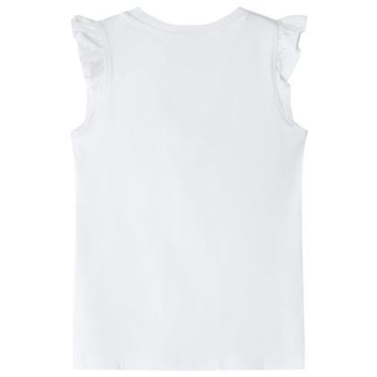 Детска тениска с къдрави ръкави, екрю, 104