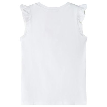 Детска тениска с къдрави ръкави, екрю, 116