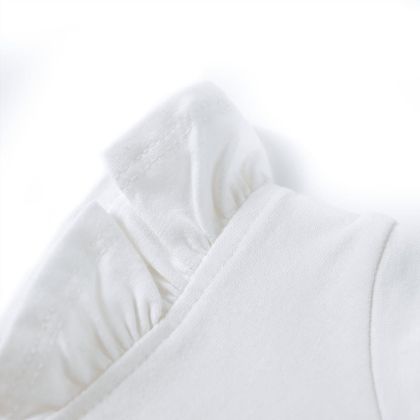 Детска тениска с къдрави ръкави, екрю, 128