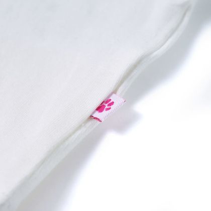 Детска тениска с къдрави ръкави, екрю, 128