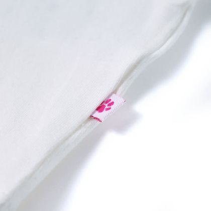 Детска тениска с къдрави ръкави, екрю, 140