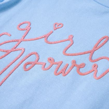 Детска тениска с ръкави волани, светлосиньо, 104