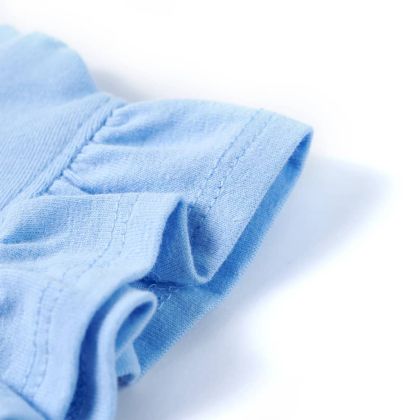 Детска тениска с ръкави волани, светлосиньо, 140