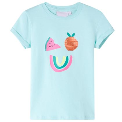 Детска тениска, светла аква, 116