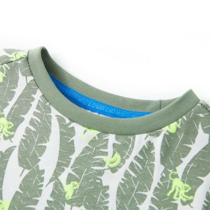 Детска тениска, екрю и тъмен бръшлян, 104