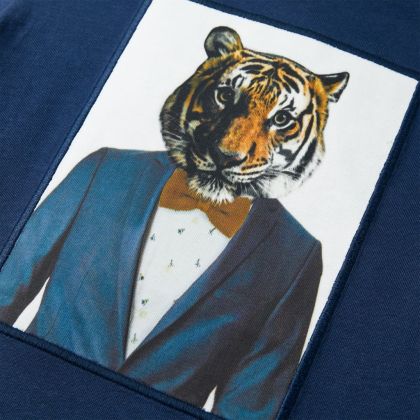 Детска тениска с къс ръкав, тъмносиня, 92