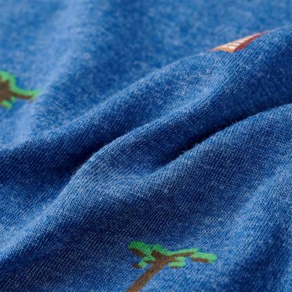 Детска тениска, тъмносин меланж, 92