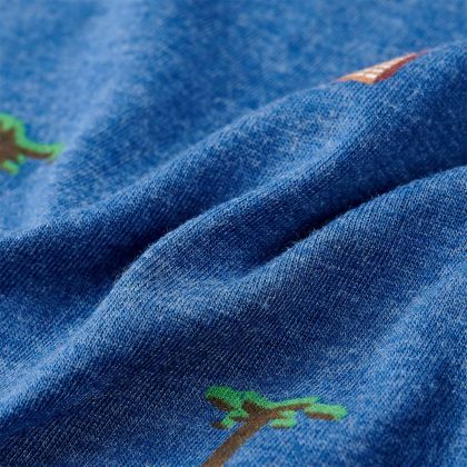 Детска тениска, тъмносин меланж, 128