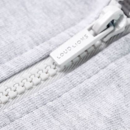 Детски суитшърт с качулка и цип, сив, 92