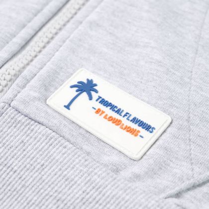 Детски суитшърт с качулка и цип, сив, 92