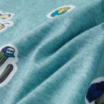 Детска тениска, светлозелен меланж, 140