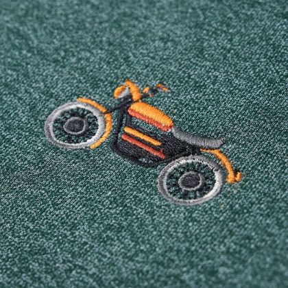 Детски суитшърт, тъмнозелен меланж, 92