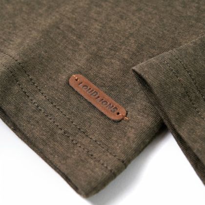 Детска тениска с дълъг ръкав, каки меланж, 104