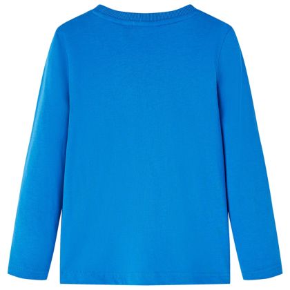 Детска тениска с дълъг ръкав, кобалтовосиньо, 128