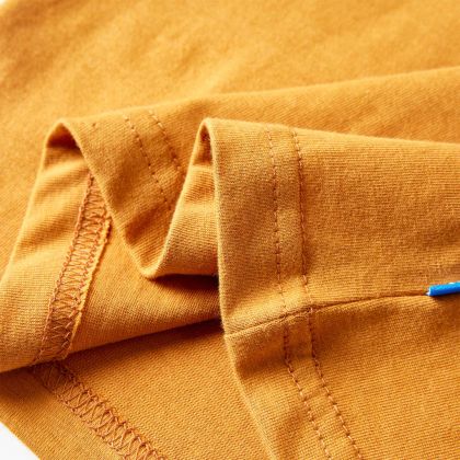 Детска тениска с дълъг ръкав, тъмна охра, 116