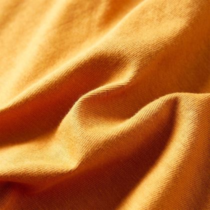 Детска тениска с дълъг ръкав, тъмна охра, 128