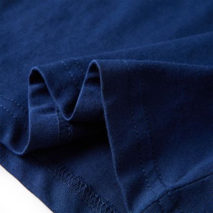 Детска тениска с дълъг ръкав, нейви синьо, 116