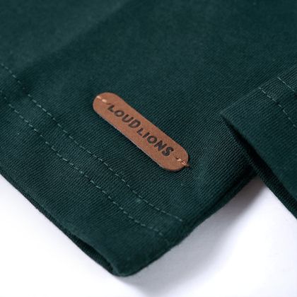 Детска тениска с дълъг ръкав, тъмнозелена, 92