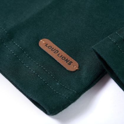 Детска тениска с дълъг ръкав, тъмнозелена, 104