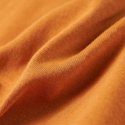 Детска тениска с дълъг ръкав, тъмна охра, 116