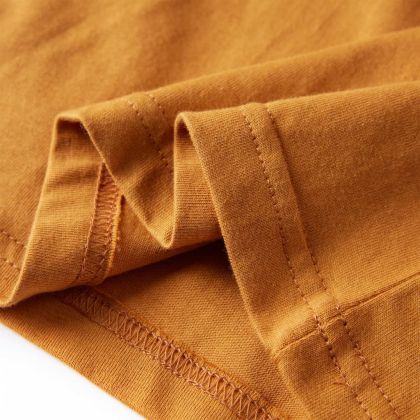 Детска тениска с дълъг ръкав, тъмна охра, 128