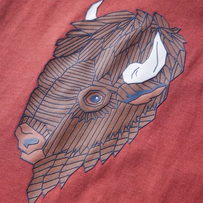 Детска тениска с дълъг ръкав, опушено червено, 128