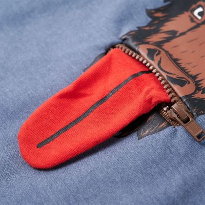 Детски суитшърт с качулка, син меланж, 104