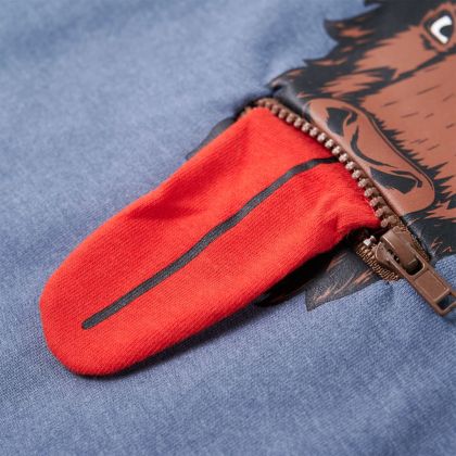 Детски суитшърт с качулка, син меланж, 128