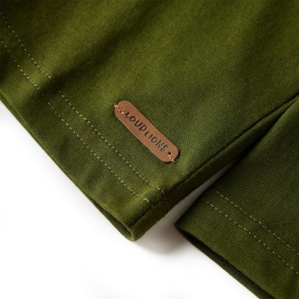 Детска тениска с дълъг ръкав, тъмно каки, 104