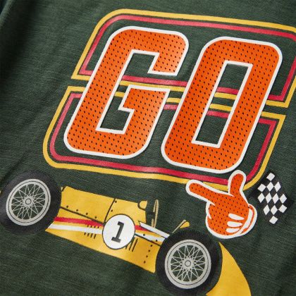 Детска тениска с дълъг ръкав, тъмнозелена, 104