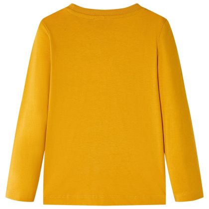 Детска тениска с дълъг ръкав, охра, 92