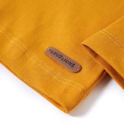 Детска тениска с дълъг ръкав, охра, 92