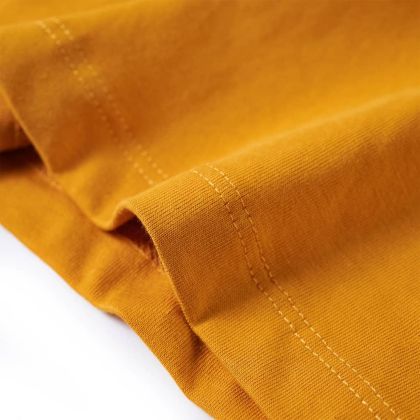 Детска тениска с дълъг ръкав, охра, 116