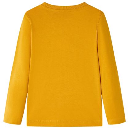 Детска тениска с дълъг ръкав, охра, 128