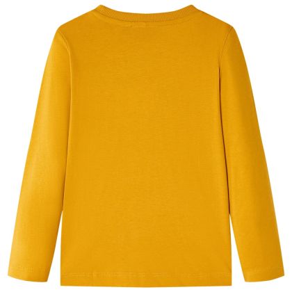 Детска тениска с дълъг ръкав, охра, 140