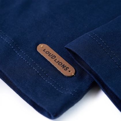 Детска тениска с дълъг ръкав, тъмносиня, 92