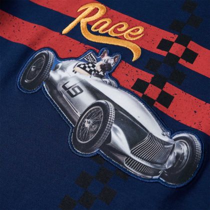 Детска тениска с дълъг ръкав, нейви, 116