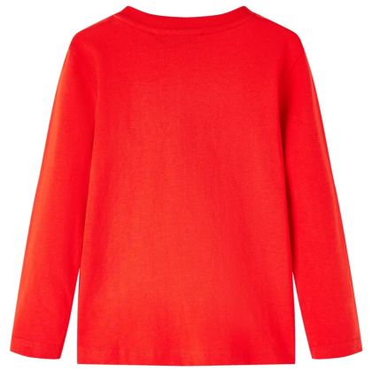 Детска тениска с дълъг ръкав, червена, 92