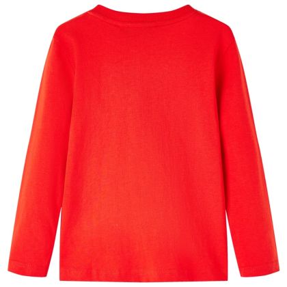 Детска тениска с дълъг ръкав, червена, 104