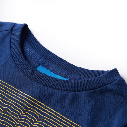 Детска тениска с дълъг ръкав, нейви синьо, 116