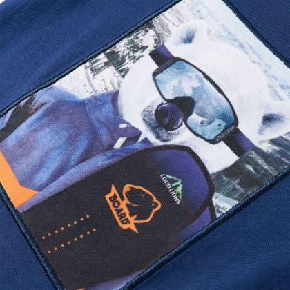 Детска тениска с дълъг ръкав, дънково син, 104