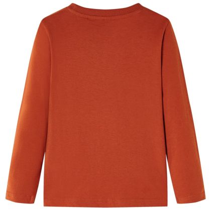 Детска тениска с дълъг ръкав, светлоръждиво, 128