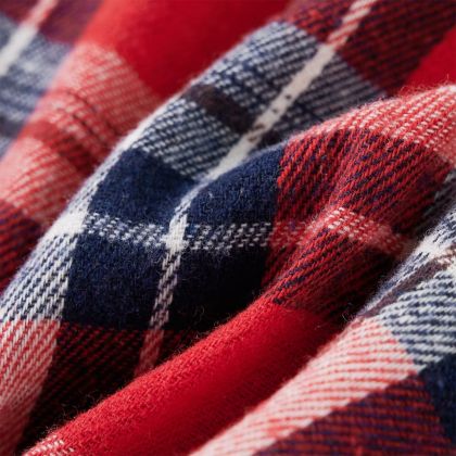 Детска карирана риза, червено и нейви, 92