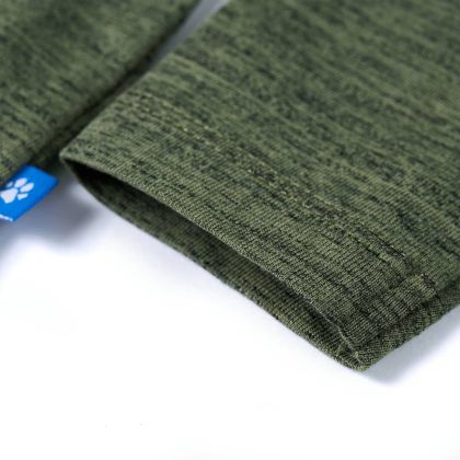 Детска тениска с дълъг ръкав, каки меланж, 128